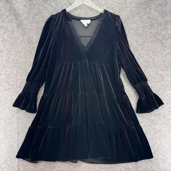 Tuckernuck Pomander Place Velvet Kenzo Dress Size Large Black Quiet Luxury Glam - Picture 4 of 13